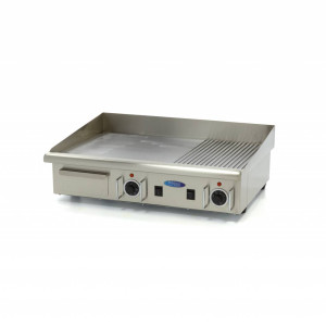 Grill cu Placă - Jumătate Canelată - 73 cm - cu Spațiu de Scurgere - 400V Grill cu Placă - Jumătate Canelată - 73 cm - cu Spațiu de Scurgere - 400V