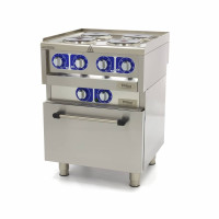 Aragaz de calitate comercială - 4 arzătoare - electric - unitate dublă - 60cm adâncime - cu cuptor Aragaz de calitate comercială - 4 arzătoare - electric - unitate dublă - 60cm adâncime - cu cuptor