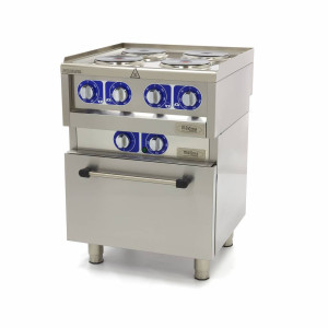 Aragaz de calitate comercială - 4 arzătoare - electric - unitate dublă - 60cm adâncime - cu cuptor