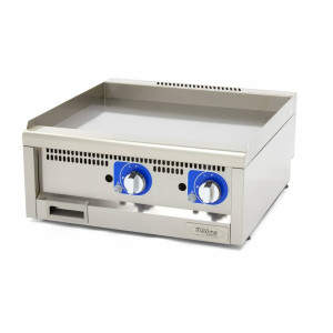 Grill cu Placă de Calitate Comercială - Netedă - Unitate Dublă - 60 cm Adâncime - Gaz