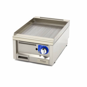 Grill cu Placă de Calitate Comercială - Canelată - Unitate Unică - 60 cm Adâncime - Gaz